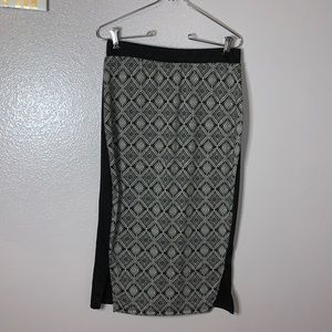 Espresso black Diamond pattern long maxi pencil skirt